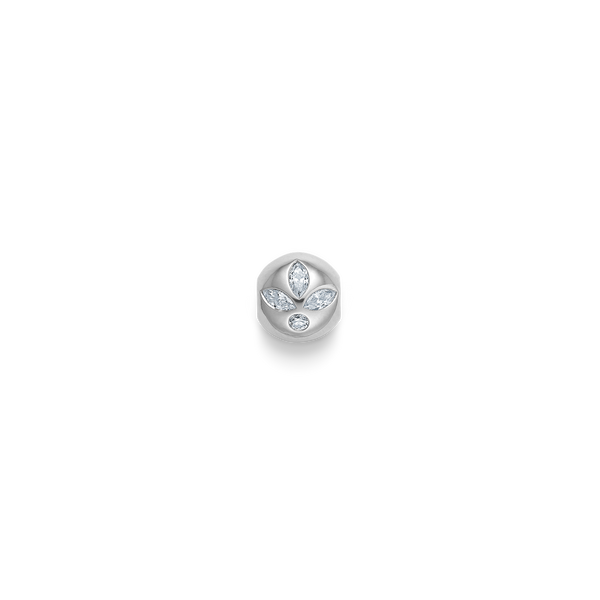 Inner Peace Diamond Lotus Bead - 18kt White Gold
