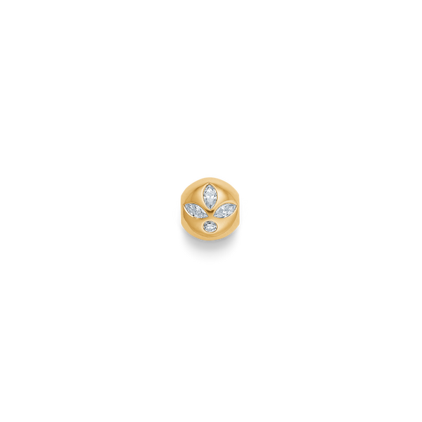Inner Peace Diamond Lotus Bead - 18kt Yellow Gold