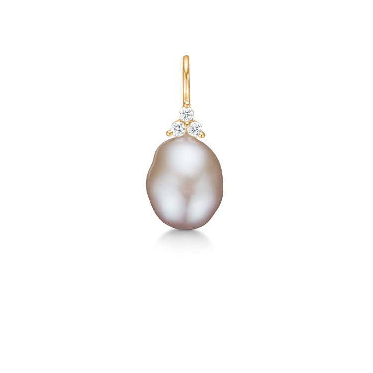 Fryd Pink Pearl Pendant S - 18kt Yellow Gold
