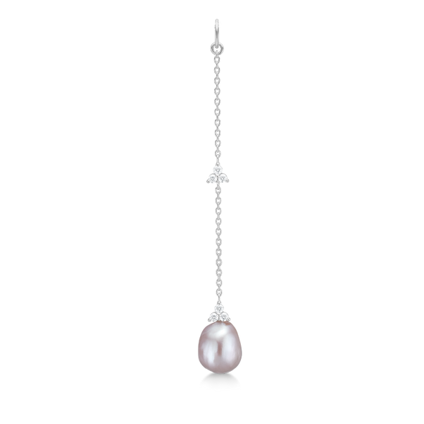 Fryd Pink Pearl Earring-Pendant L - 18kt White Gold