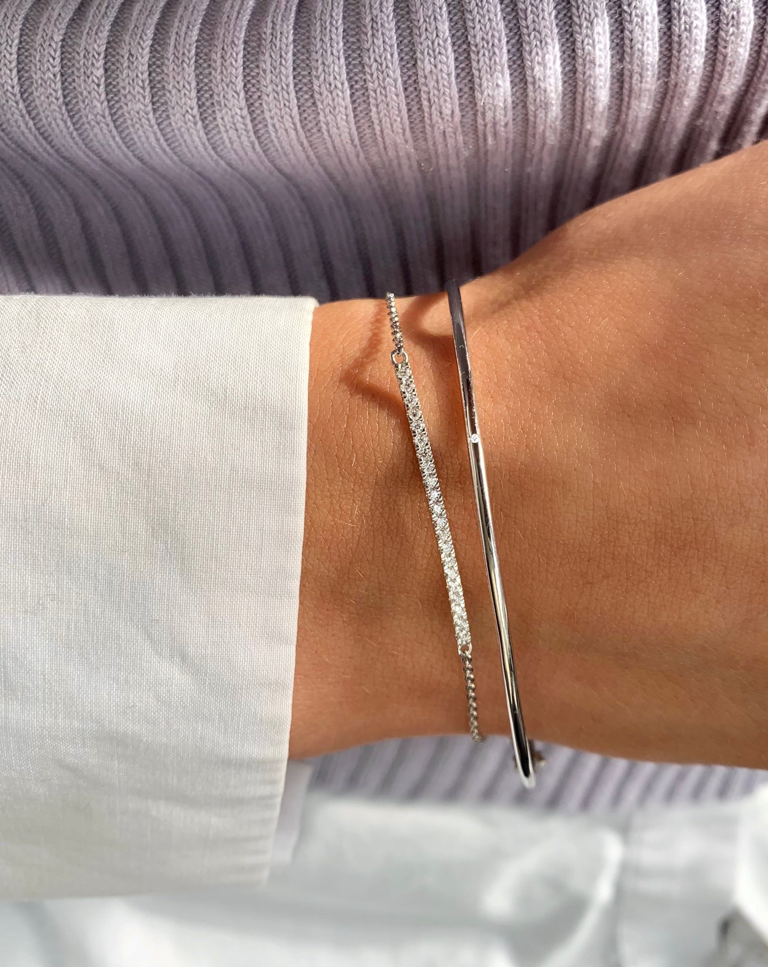 Rock Classic Diamond Bracelet - 18kt White Gold