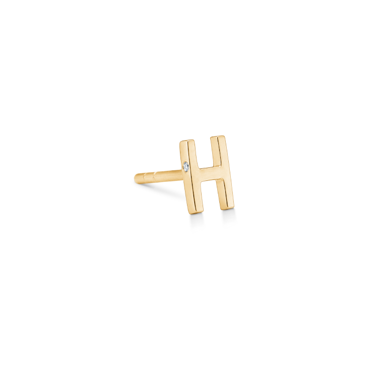 My H Earring - 18kt Yellow Gold