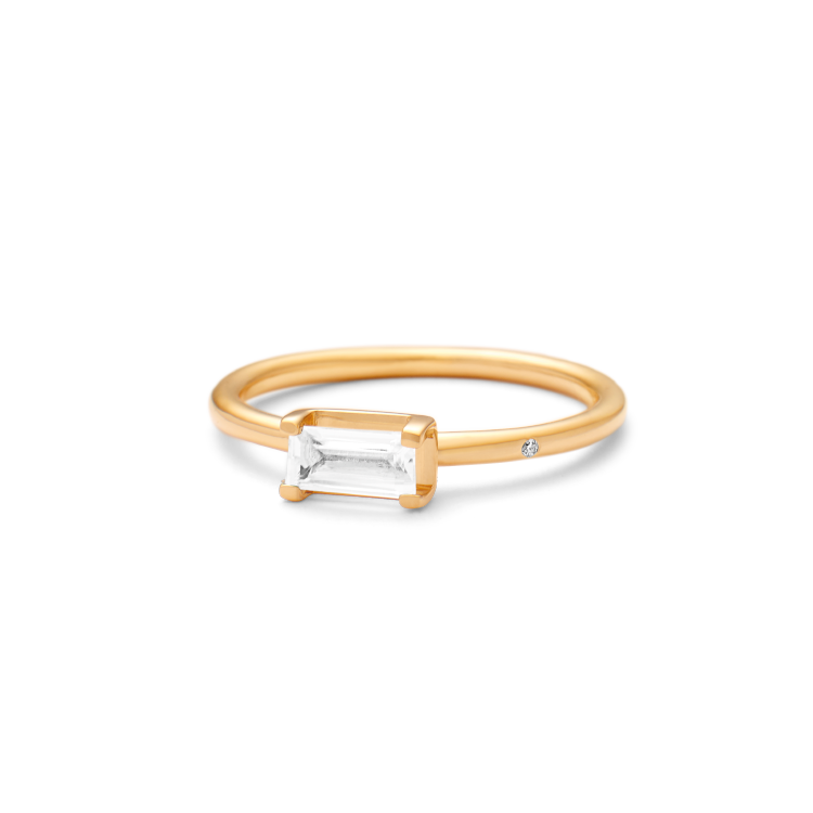 Nord White Ring S - 18kt Yellow Gold