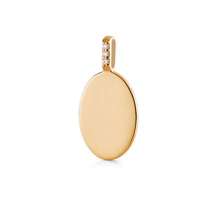Signet Diamond Pendant - 18kt Yellow Gold