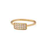 Rock Square Diamond Ring - 18kt Yellow Gold
