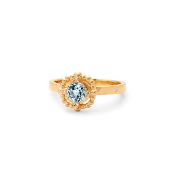 Orbit Blue Ring - 18kt Yellow Gold