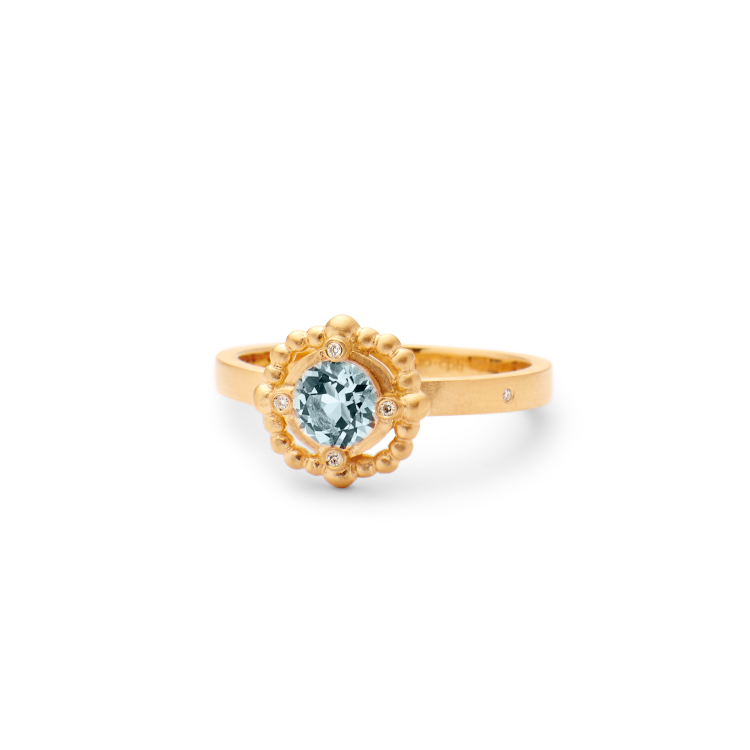 Orbit Blue Ring - 18kt Yellow Gold