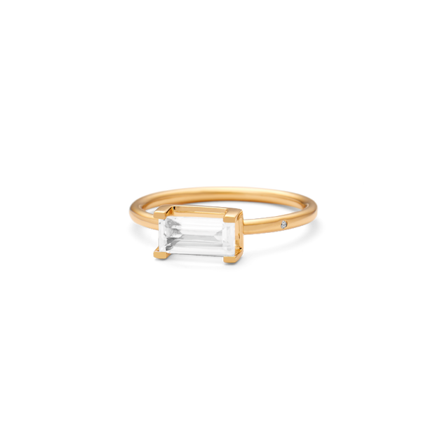 Nord White Ring - 18kt Yellow Gold