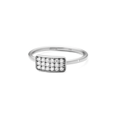 Rock Square Diamond Ring - 18kt White Gold
