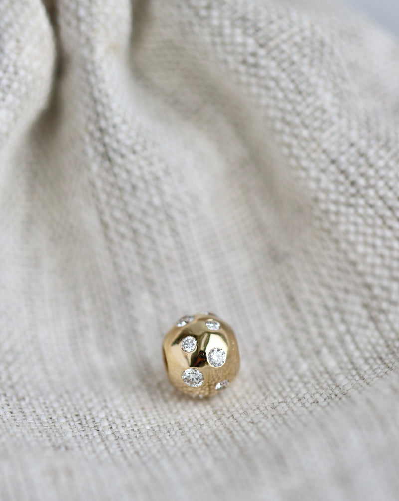 Inner Peace Diamond Sprinkle Bead - 18kt Yellow Gold