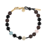 Inner Peace Balance Bracelet Black Cord - 18kt Yellow Gold