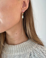 Nord Blue Chain Earring-Pendant - 18kt White Gold