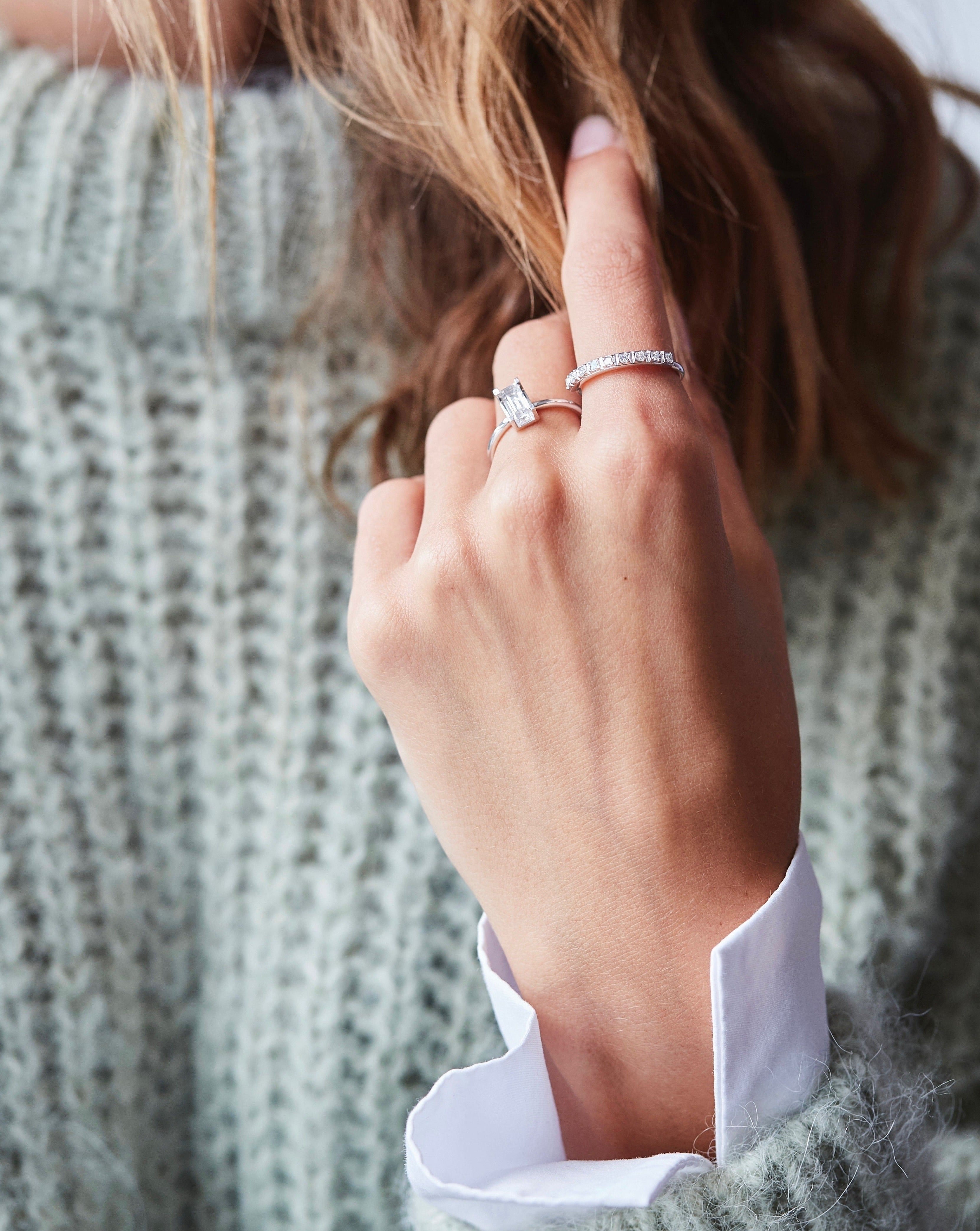 Rå Classic Diamond Ring Aligned - 18kt White Gold