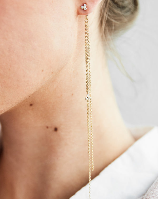 Fryd Diamond Chain Earring-Pendant - 18kt White Gold