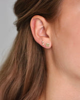 Raw Diamond Earring - 18kt Yellow Gold