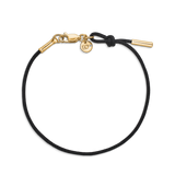 Inner Peace Bracelet Black Cord - 18kt White Gold