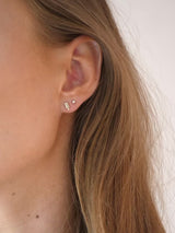 Nord White Earring S - 18kt Yellow Gold